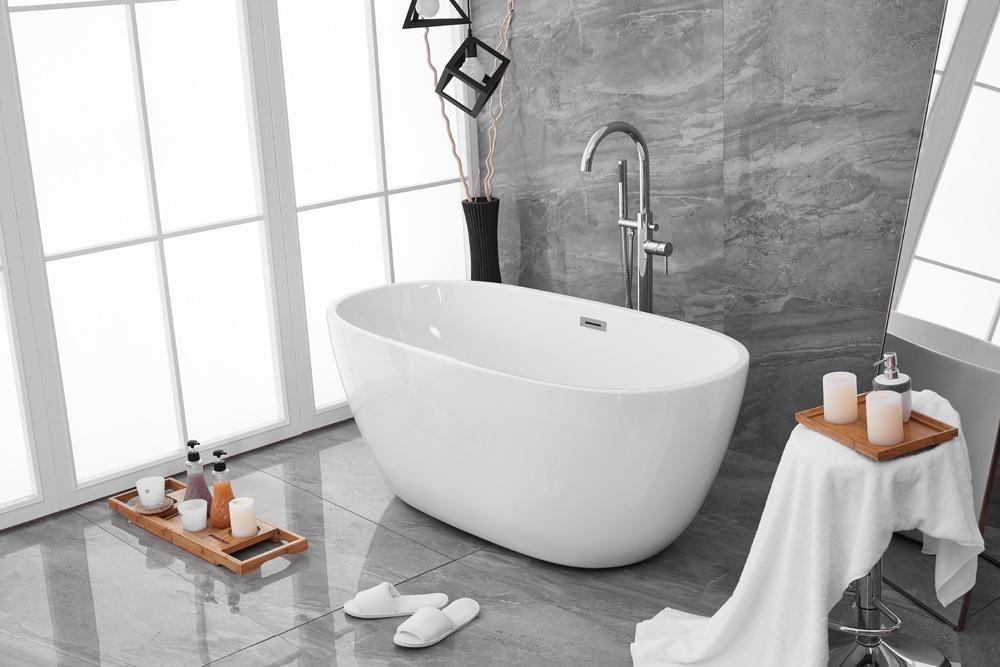 Elegant Furniture & Lighting - Allegra 59 inch soaking roll top bathtub in glossy white - BT10759GW veiw 8