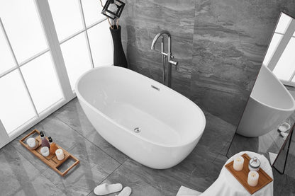Elegant Furniture & Lighting - Allegra 59 inch soaking roll top bathtub in glossy white - BT10759GW veiw 9
