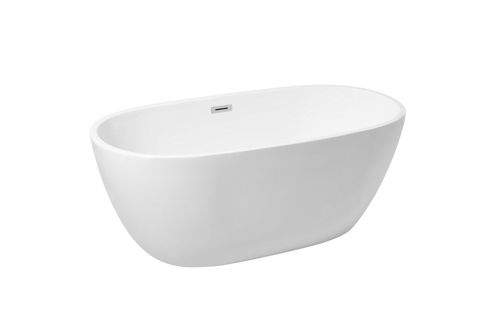 Elegant Furniture & Lighting - Allegra 59 inch soaking roll top bathtub in glossy white - BT10759GW veiw 13