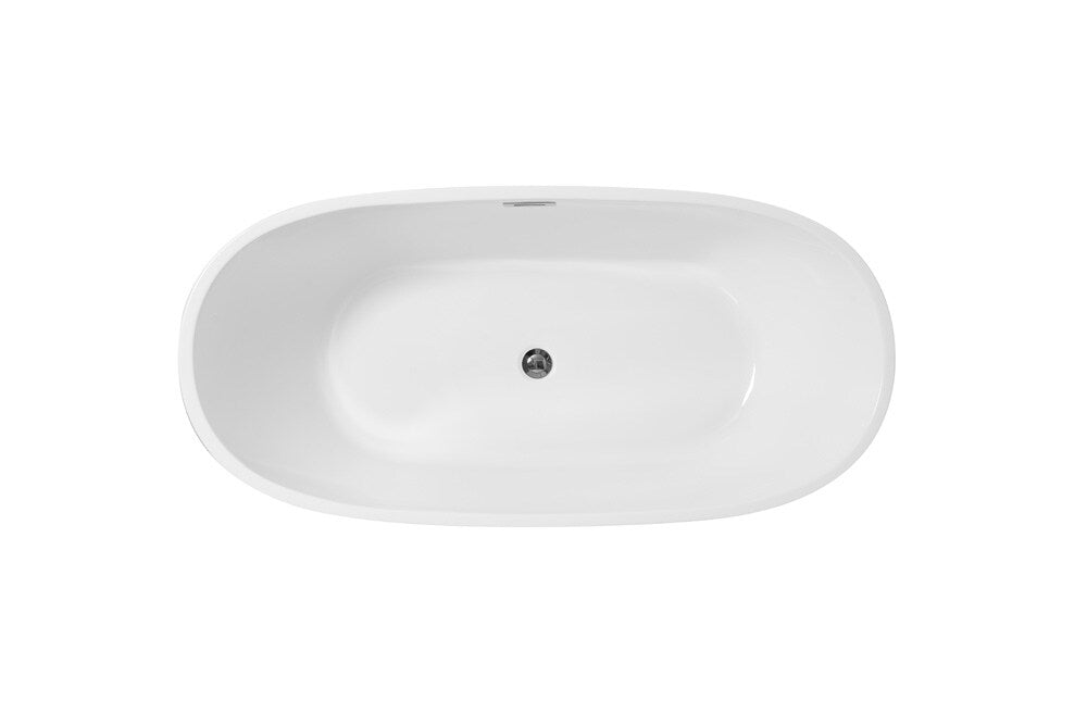 Elegant Furniture & Lighting - Allegra 59 inch soaking roll top bathtub in glossy white - BT10759GW veiw 14