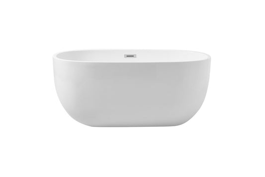 Elegant Furniture & Lighting - Allegra 54 inch soaking roll top bathtub in glossy white - BT10754GW veiw 1