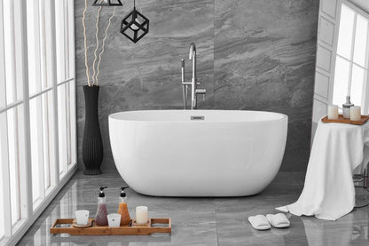 Elegant Furniture & Lighting - Allegra 54 inch soaking roll top bathtub in glossy white - BT10754GW veiw 2