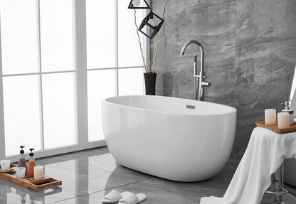 Elegant Furniture & Lighting - Allegra 54 inch soaking roll top bathtub in glossy white - BT10754GW veiw 7