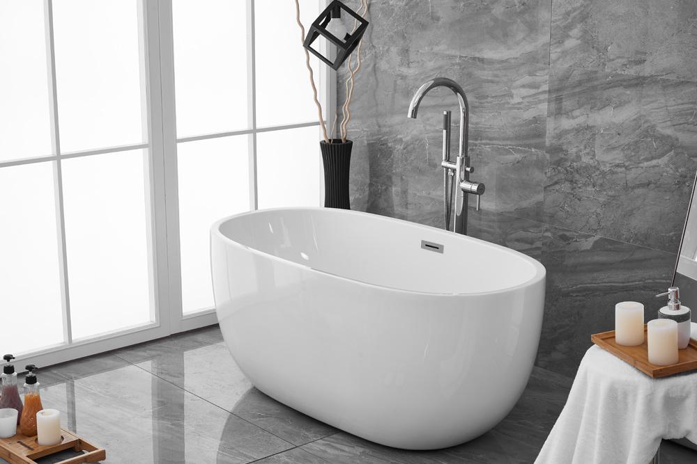 Elegant Furniture & Lighting - Allegra 54 inch soaking roll top bathtub in glossy white - BT10754GW veiw 8