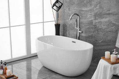 Elegant Furniture & Lighting - Allegra 54 inch soaking roll top bathtub in glossy white - BT10754GW veiw 8
