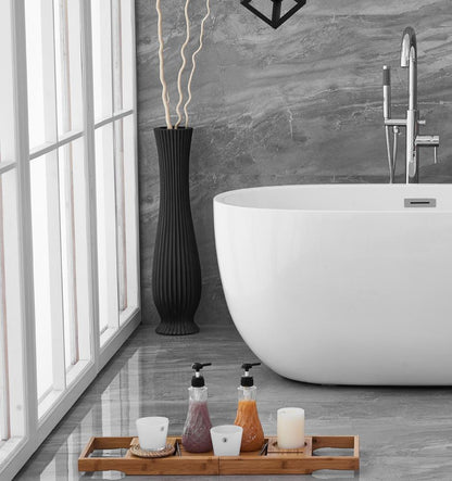Elegant Furniture & Lighting - Allegra 54 inch soaking roll top bathtub in glossy white - BT10754GW veiw 10