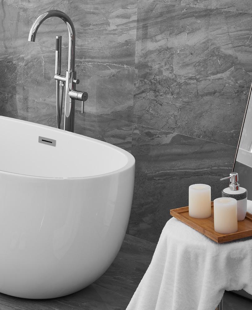 Elegant Furniture & Lighting - Allegra 54 inch soaking roll top bathtub in glossy white - BT10754GW veiw 11