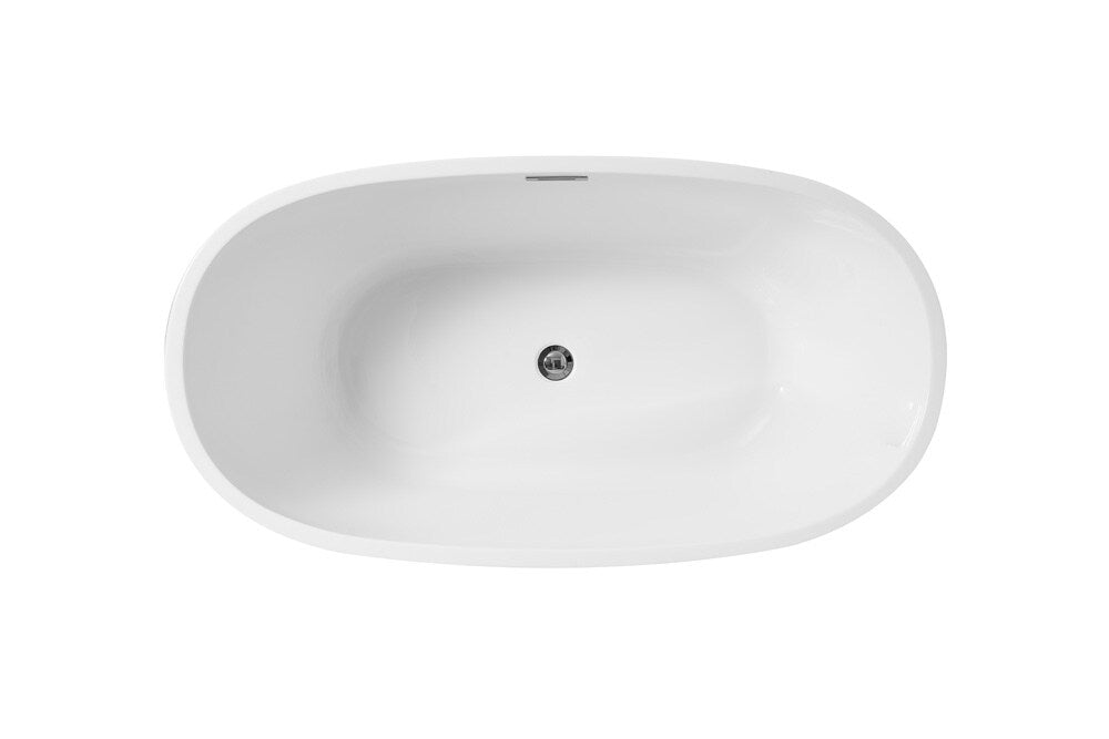 Elegant Furniture & Lighting - Allegra 54 inch soaking roll top bathtub in glossy white - BT10754GW veiw 14
