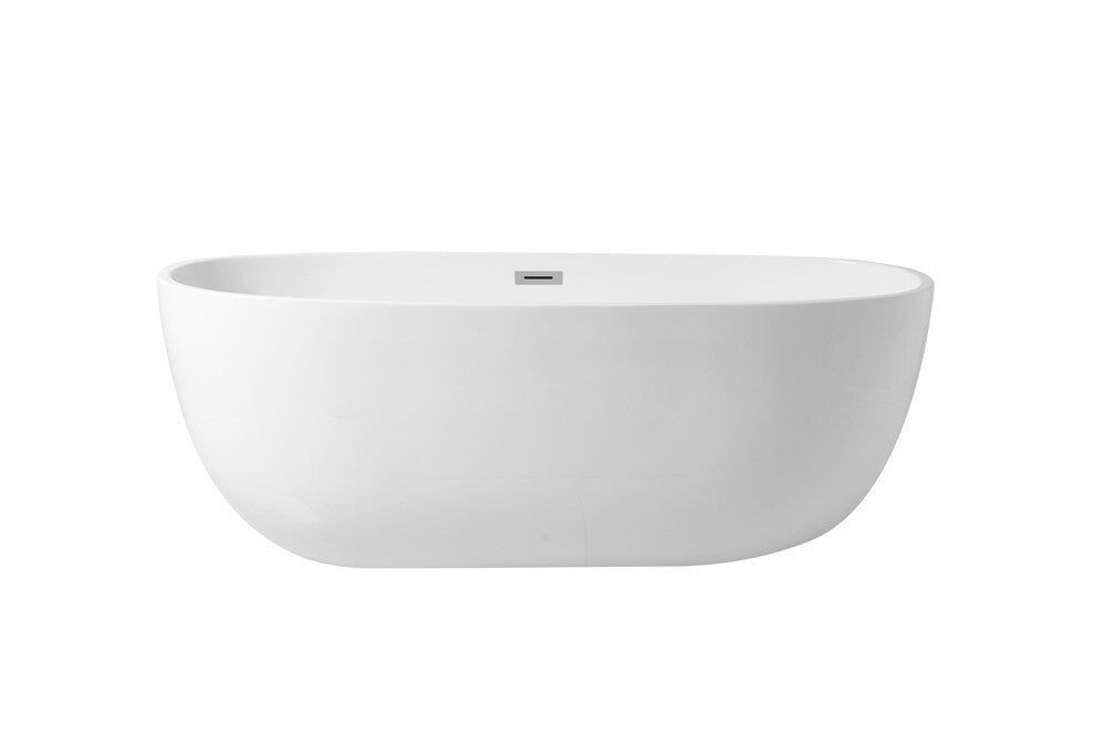 Elegant Furniture & Lighting - Allegra 67 inch soaking roll top bathtub in glossy white - BT10767GW veiw 1