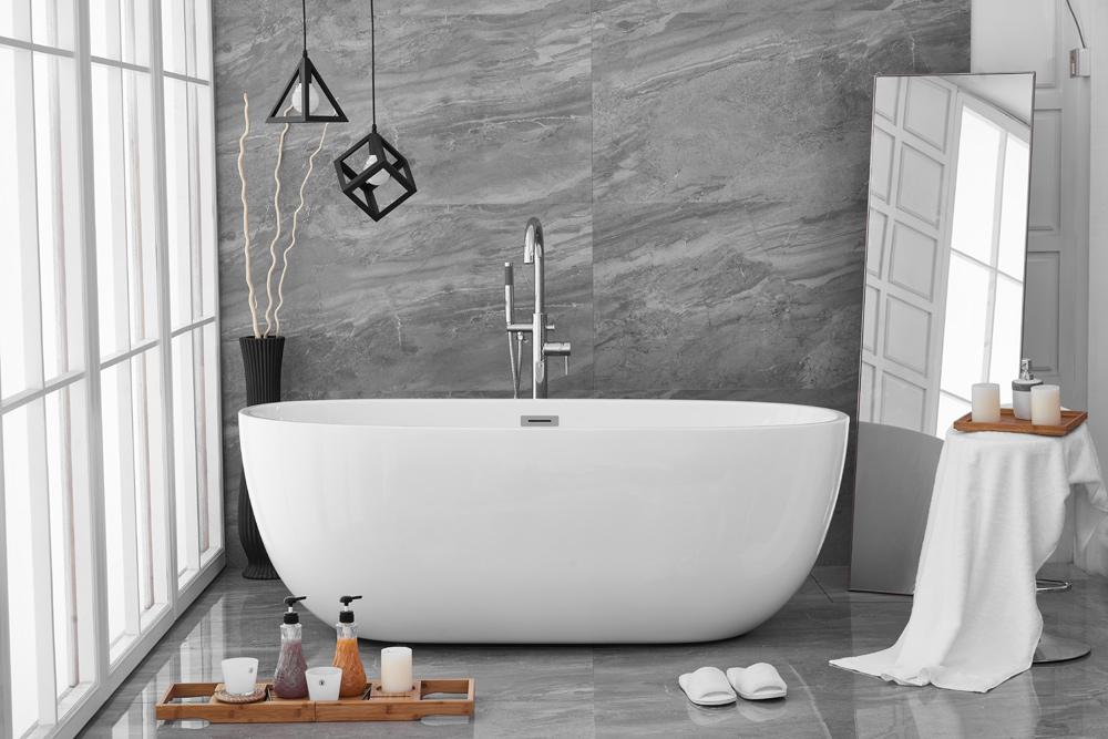 Elegant Furniture & Lighting - Allegra 67 inch soaking roll top bathtub in glossy white - BT10767GW veiw 2