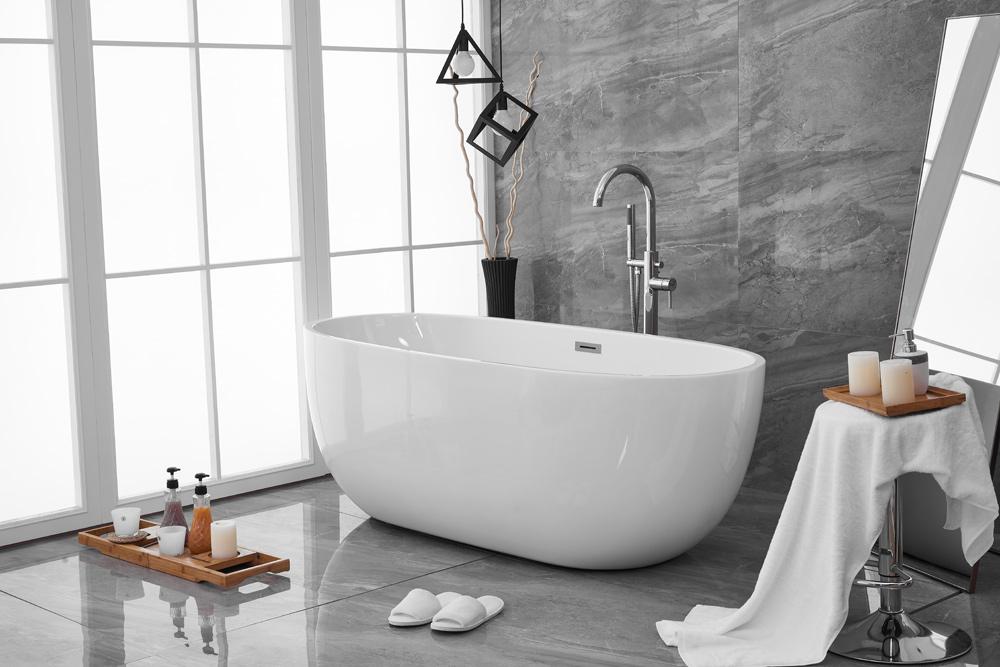 Elegant Furniture & Lighting - Allegra 67 inch soaking roll top bathtub in glossy white - BT10767GW veiw 7