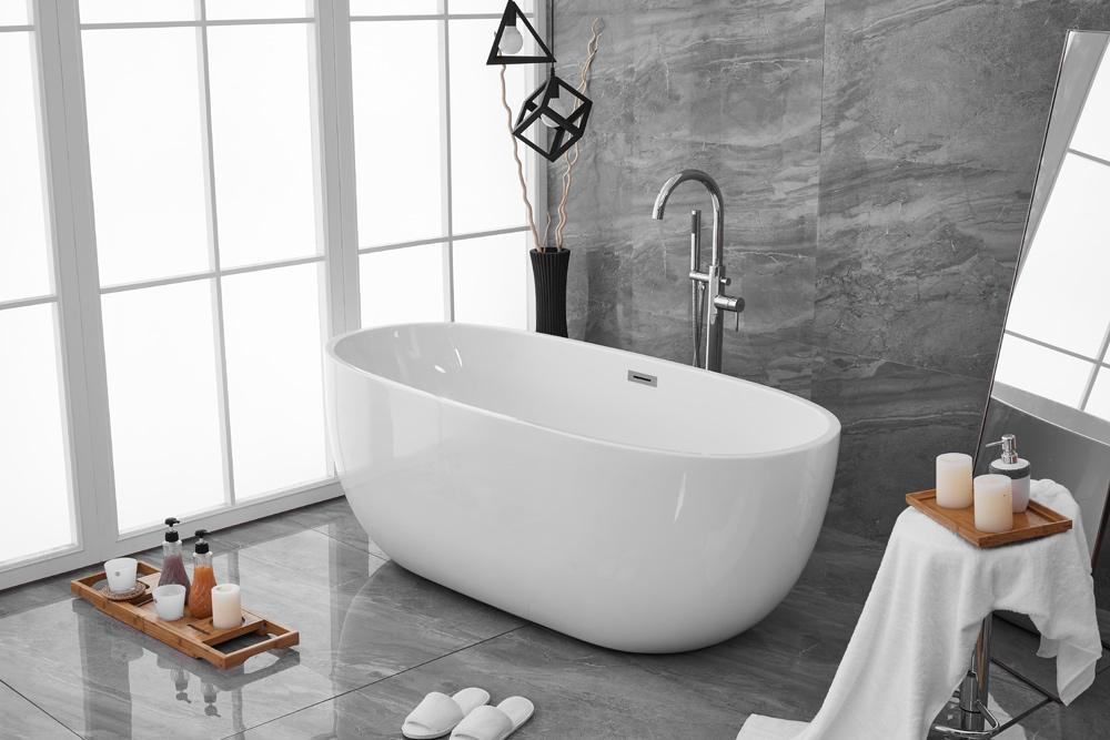 Elegant Furniture & Lighting - Allegra 67 inch soaking roll top bathtub in glossy white - BT10767GW veiw 8