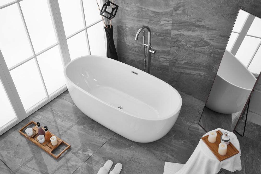 Elegant Furniture & Lighting - Allegra 67 inch soaking roll top bathtub in glossy white - BT10767GW veiw 9