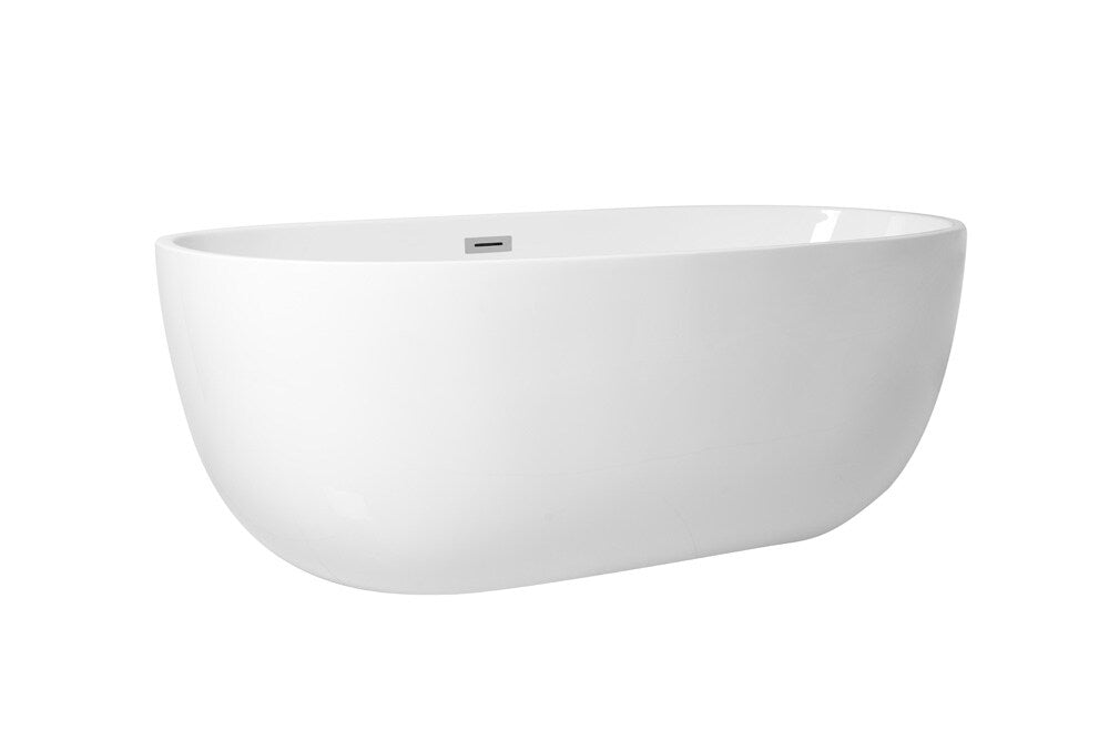 Elegant Furniture & Lighting - Allegra 67 inch soaking roll top bathtub in glossy white - BT10767GW veiw 12