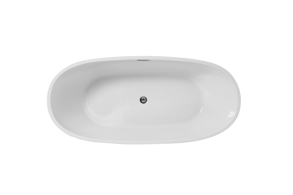 Elegant Furniture & Lighting - Allegra 67 inch soaking roll top bathtub in glossy white - BT10767GW veiw 14