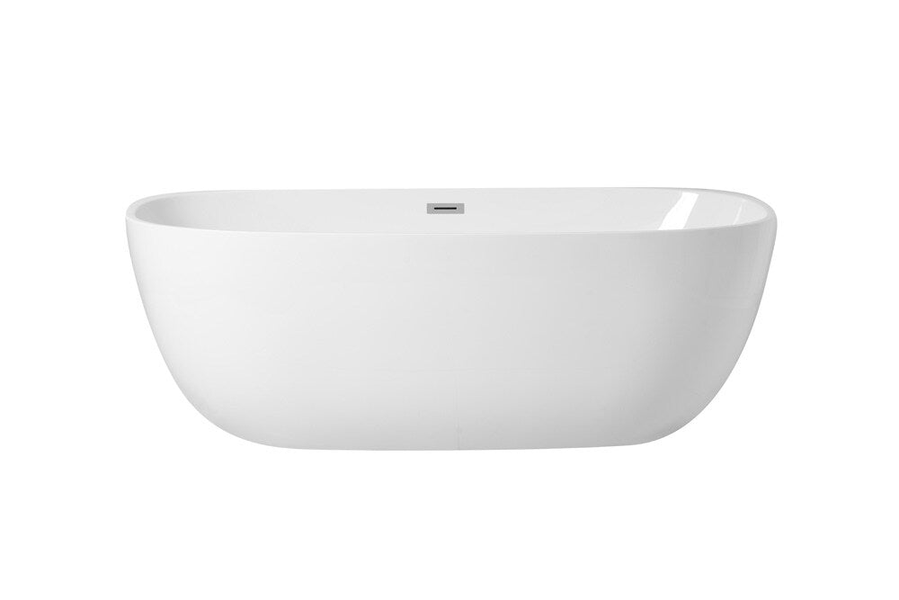Elegant Furniture & Lighting - Allegra 70 inch soaking roll top bathtub in glossy white - BT10770GW veiw 1
