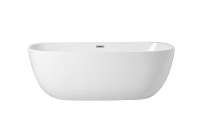 Elegant Furniture & Lighting - Allegra 70 inch soaking roll top bathtub in glossy white - BT10770GW veiw 1
