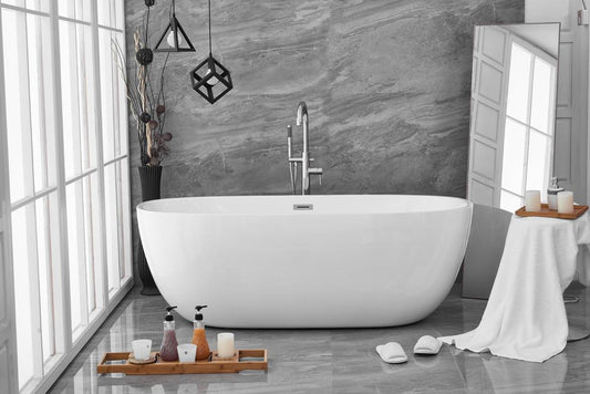 Elegant Furniture & Lighting - Allegra 70 inch soaking roll top bathtub in glossy white - BT10770GW veiw 2