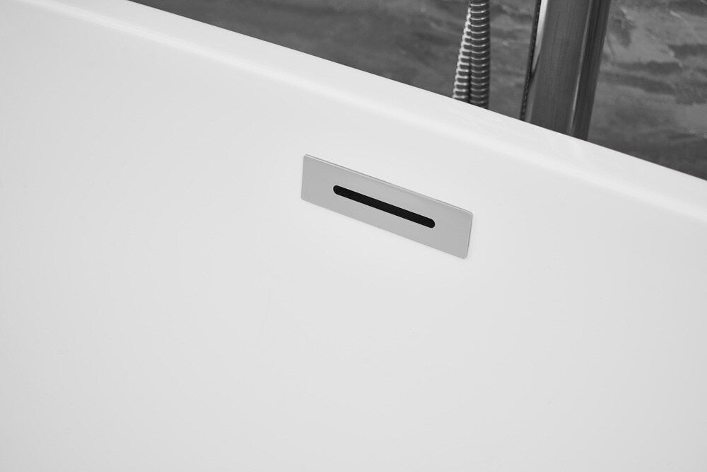 Elegant Furniture & Lighting - Allegra 70 inch soaking roll top bathtub in glossy white - BT10770GW veiw 3