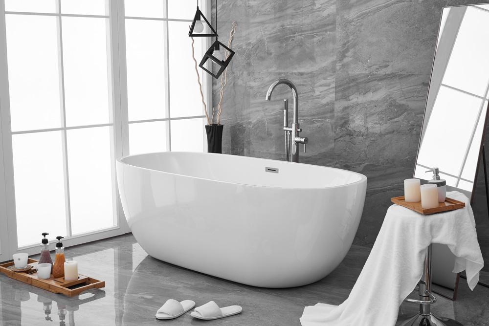 Elegant Furniture & Lighting - Allegra 70 inch soaking roll top bathtub in glossy white - BT10770GW veiw 7
