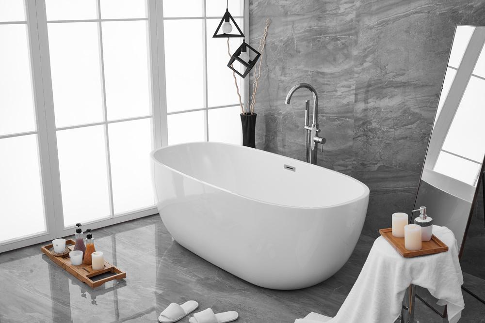 Elegant Furniture & Lighting - Allegra 70 inch soaking roll top bathtub in glossy white - BT10770GW veiw 8