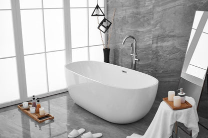 Elegant Furniture & Lighting - Allegra 70 inch soaking roll top bathtub in glossy white - BT10770GW veiw 8