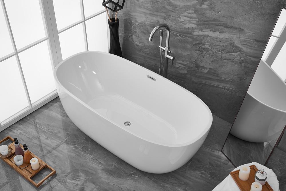 Elegant Furniture & Lighting - Allegra 70 inch soaking roll top bathtub in glossy white - BT10770GW veiw 9
