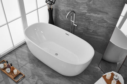 Elegant Furniture & Lighting - Allegra 70 inch soaking roll top bathtub in glossy white - BT10770GW veiw 9