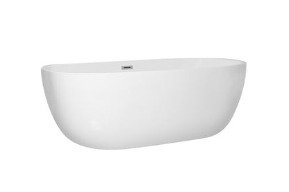 Elegant Furniture & Lighting - Allegra 70 inch soaking roll top bathtub in glossy white - BT10770GW veiw 12