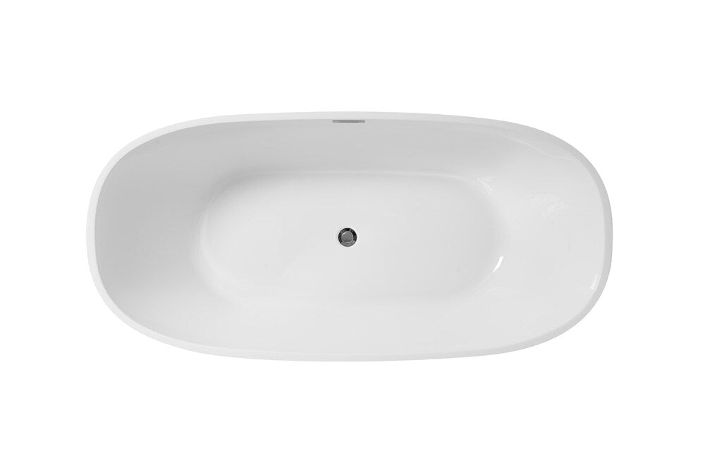 Elegant Furniture & Lighting - Allegra 70 inch soaking roll top bathtub in glossy white - BT10770GW veiw 14