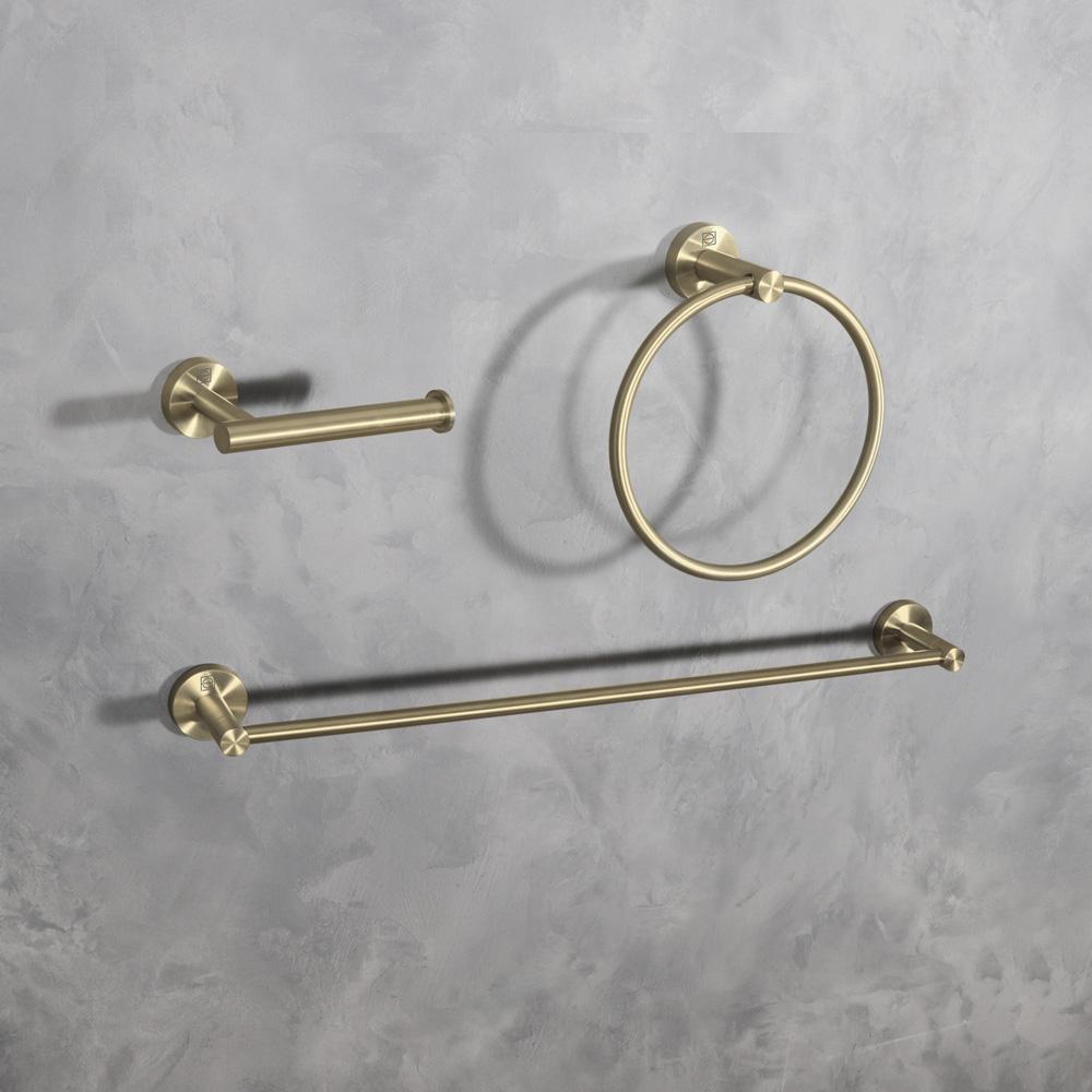 Elegant Furniture & Lighting - Alma 3-Piece Bathroom Hardware Set in Brushed Gold - HWB-11S3RBGD veiw 2
