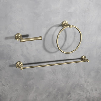 Elegant Furniture & Lighting - Alma 3-Piece Bathroom Hardware Set in Brushed Gold - HWB-11S3RBGD veiw 2