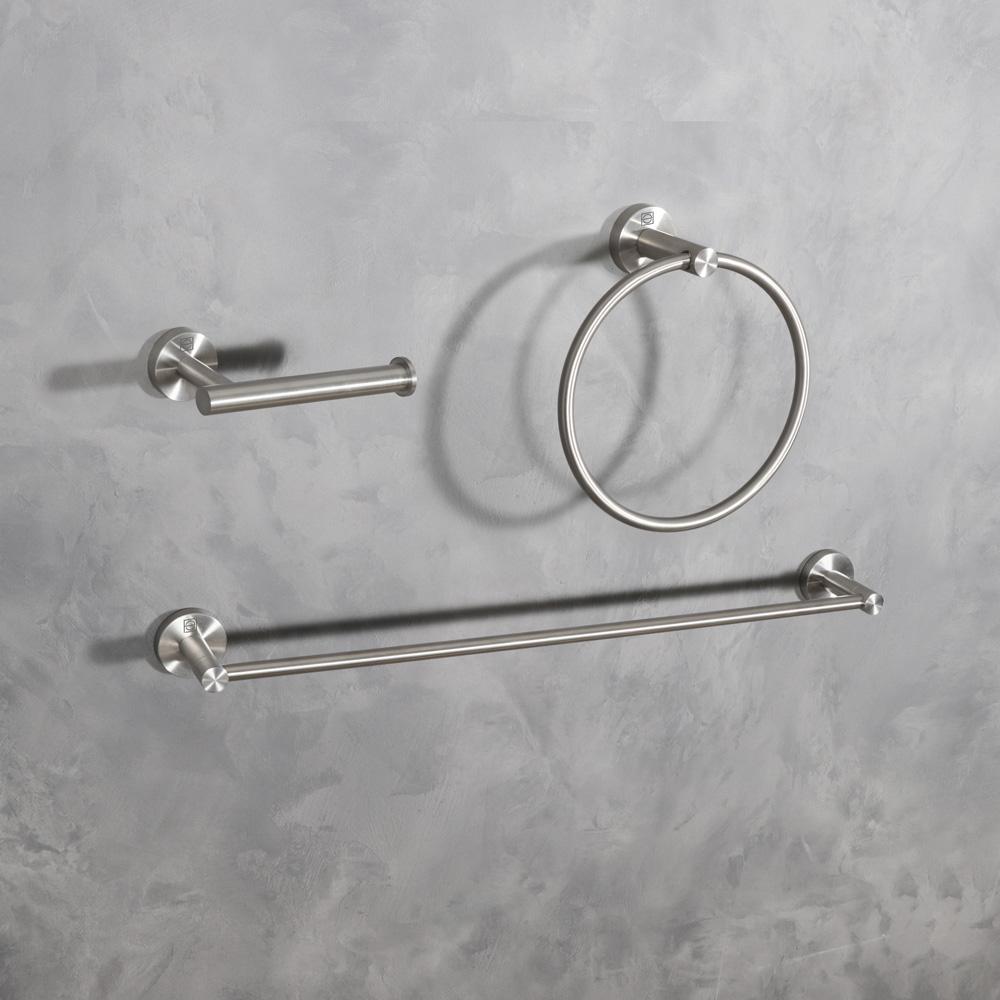 Elegant Furniture & Lighting - Alma 3-Piece Bathroom Hardware Set in Brushed Nickel - HWB-11S3RBNK veiw 2