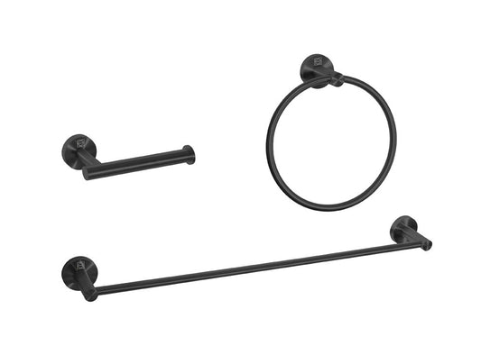 Elegant Furniture & Lighting - Alma 3-Piece Bathroom Hardware Set in Matte Black - HWB-11S3RMBK veiw 1