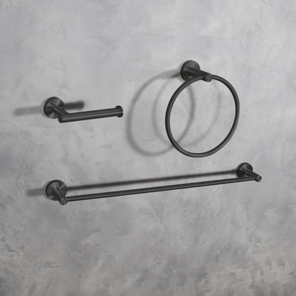 Elegant Furniture & Lighting - Alma 3-Piece Bathroom Hardware Set in Matte Black - HWB-11S3RMBK veiw 2