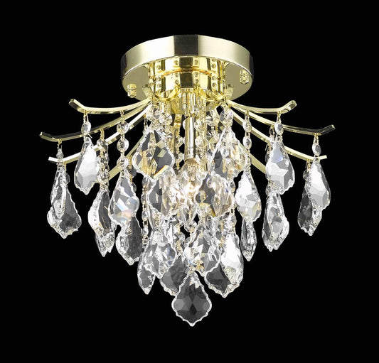 Elegant Furniture & Lighting - Amelia Flush Mount D12in H12in Lt:3 Gold Finish - LD8100F12G veiw 1