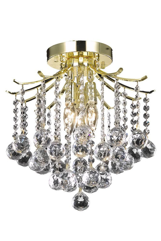 Elegant Furniture & Lighting - Amelia Flush Mount D12in H12in Lt:3 Gold Finish - LD8200F12G veiw 1