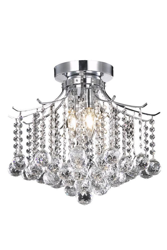 Elegant Furniture & Lighting - Amelia Flush Mount D16in H12in Lt:3 Chrome Finish - LD8200F17C veiw 1
