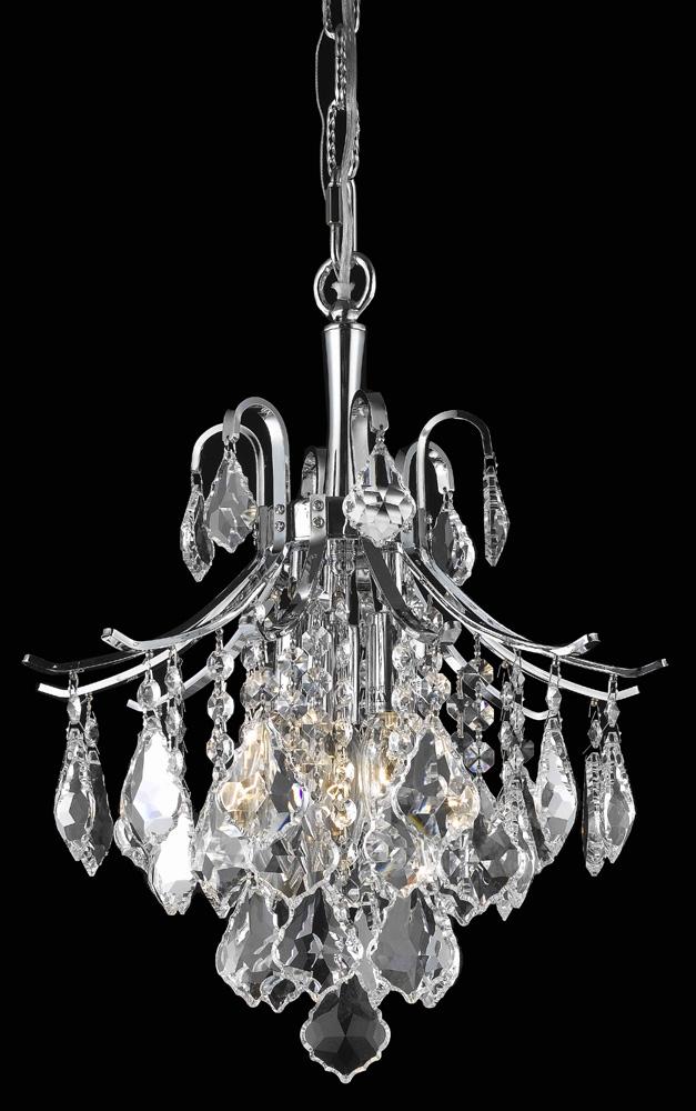 Elegant Furniture & Lighting - Amelia Pendant D12in H15in Lt:3 Chrome finish - LD8100D12C veiw 1