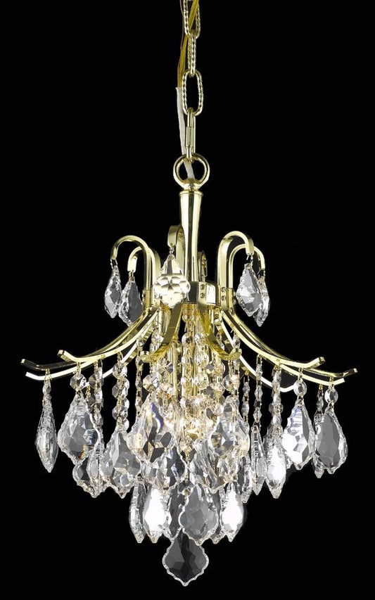 Elegant Furniture & Lighting - Amelia Pendant D12in H15in Lt:3 Gold finish - LD8100D12G veiw 1