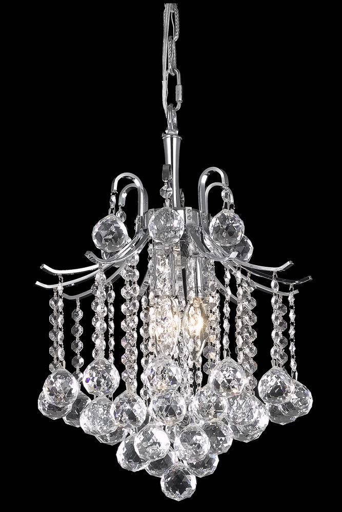 Elegant Furniture & Lighting - Amelia Pendant D12in H15in Lt:3 Chrome finish - LD8200D12C veiw 1