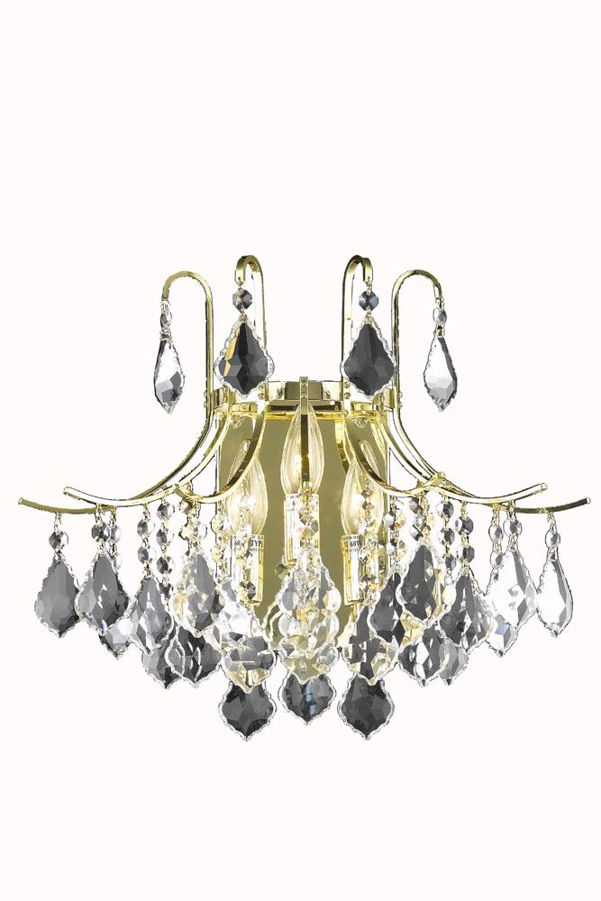 Elegant Furniture & Lighting - Amelia Wall Sconce D16in H14in Lt:3 Gold finish - LD8100W16G veiw 1