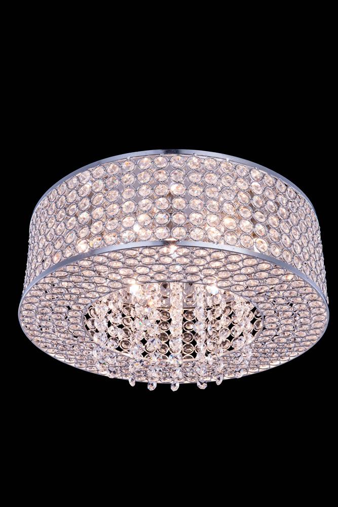 Elegant Furniture & Lighting - Amelie 6 light Chrome Flush Mount Clear Royal Cut Crystal - V2914F16C/RC veiw 1
