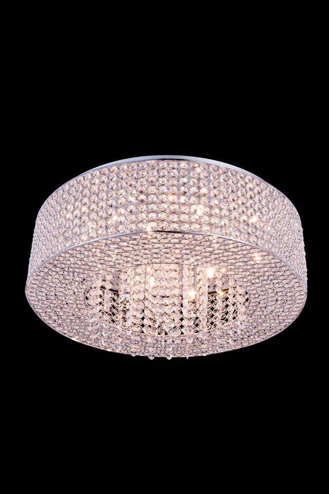 Elegant Furniture & Lighting - Amelie 10 light Chrome Flush Mount Clear Royal Cut Crystal - V2914F24C/RC veiw 1