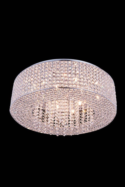 Elegant Furniture & Lighting - Amelie 10 light Chrome Flush Mount Clear Royal Cut Crystal - V2914F24C/RC veiw 1