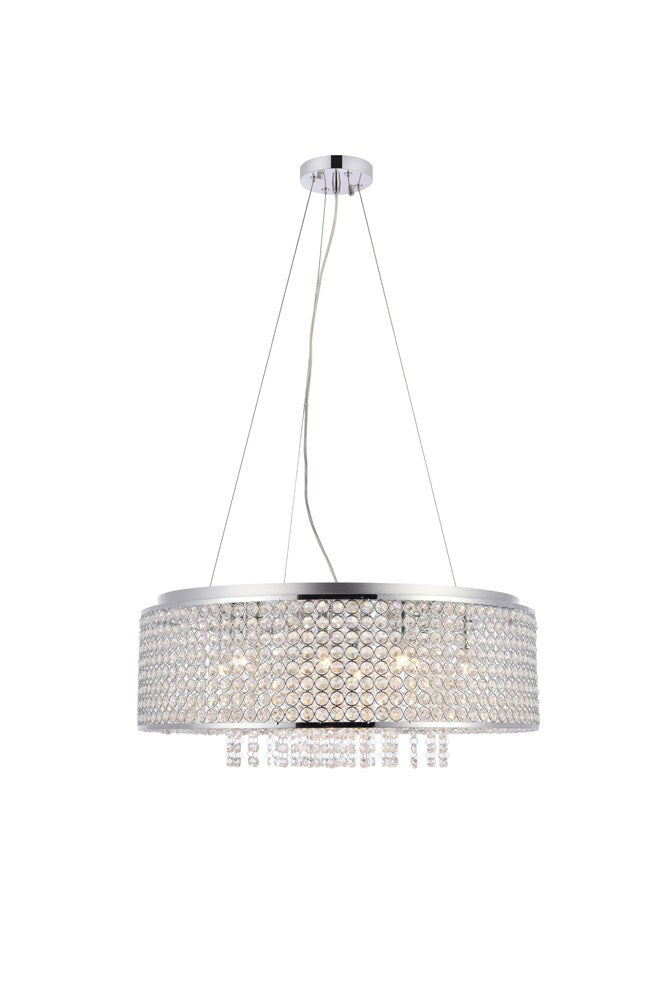 Elegant Furniture & Lighting - Amelie 10 light Chrome Pendant Clear Royal Cut Crystal - V2914D24C/RC veiw 1
