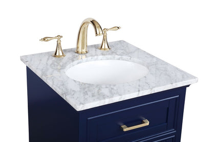 Elegant Furniture & Lighting - Americana 19 inch Single bathroom vanity in Blue - VF15019BL veiw 3