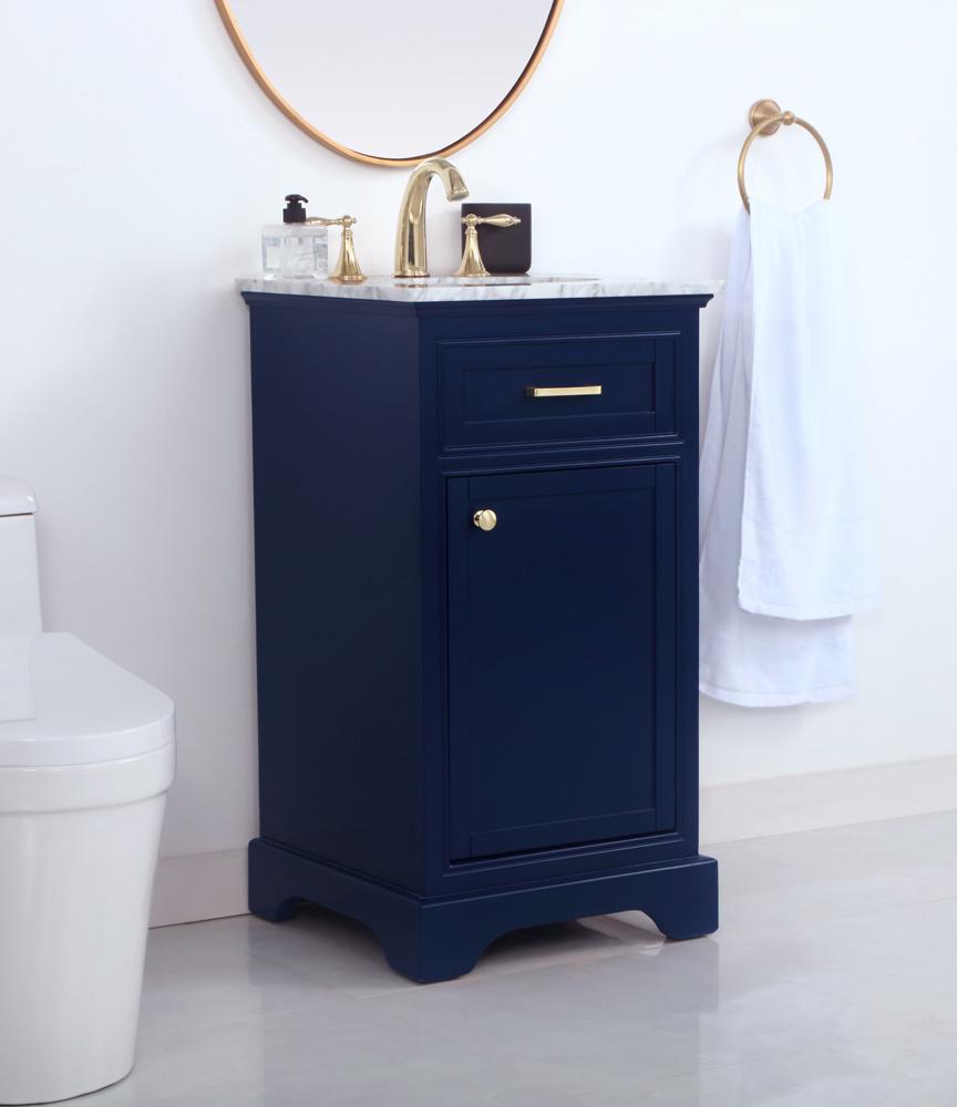 Elegant Furniture & Lighting - Americana 19 inch Single bathroom vanity in Blue - VF15019BL veiw 10