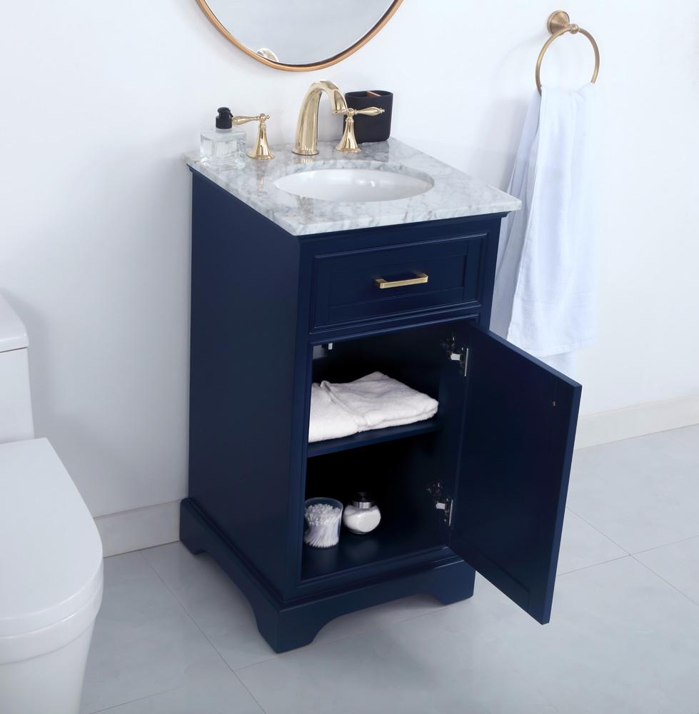 Elegant Furniture & Lighting - Americana 19 inch Single bathroom vanity in Blue - VF15019BL veiw 11