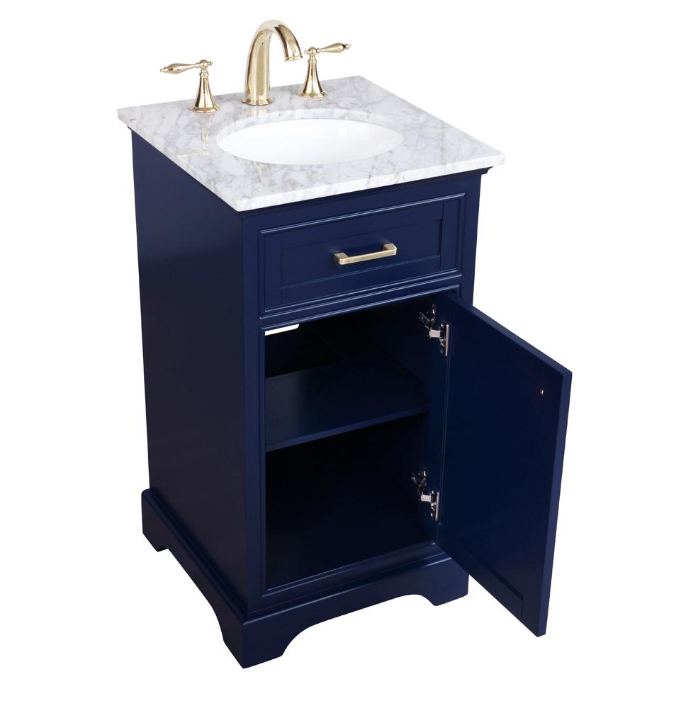 Elegant Furniture & Lighting - Americana 19 inch Single bathroom vanity in Blue - VF15019BL veiw 16
